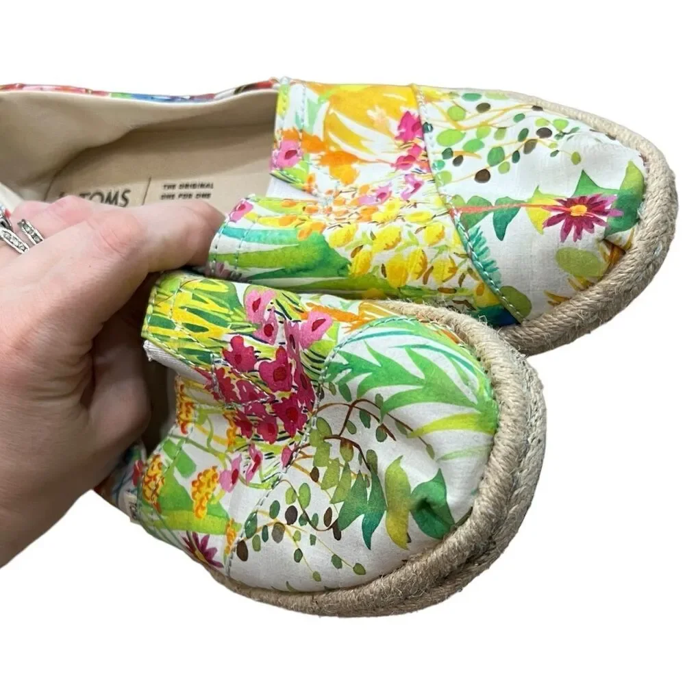 Toms Alpargata Sunshine Floral Delight On Rope Espadrilles 7.5